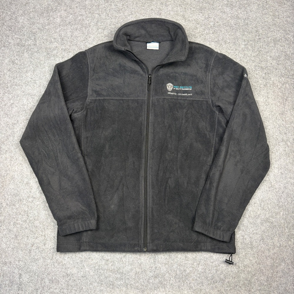 Columbia Mens M Fleece Jacket Black MGH Institute Genetic Counseling Full Zip